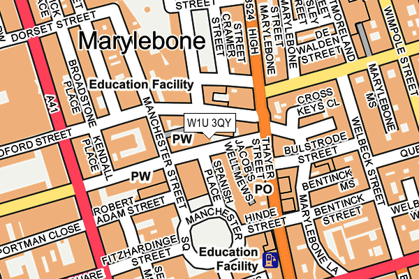 W1U 3QY map - OS OpenMap – Local (Ordnance Survey)
