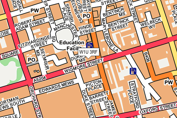 W1U 3RF map - OS OpenMap – Local (Ordnance Survey)