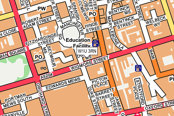 W1U 3RN map - OS OpenMap – Local (Ordnance Survey)