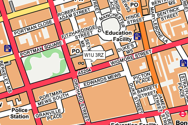 W1U 3RZ map - OS OpenMap – Local (Ordnance Survey)