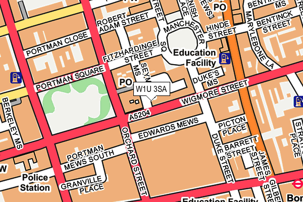 W1U 3SA map - OS OpenMap – Local (Ordnance Survey)