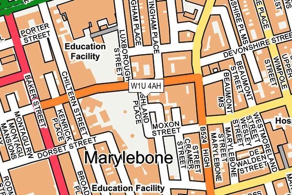 W1U 4AH map - OS OpenMap – Local (Ordnance Survey)