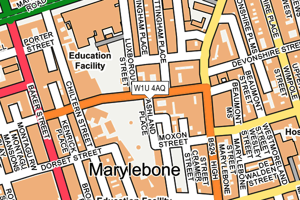 W1U 4AQ map - OS OpenMap – Local (Ordnance Survey)