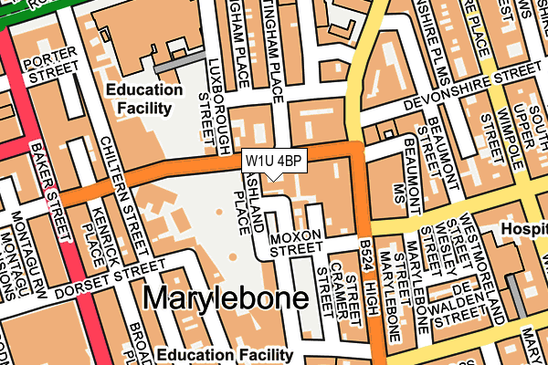W1U 4BP map - OS OpenMap – Local (Ordnance Survey)