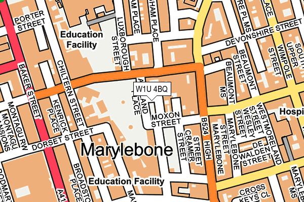 W1U 4BQ map - OS OpenMap – Local (Ordnance Survey)