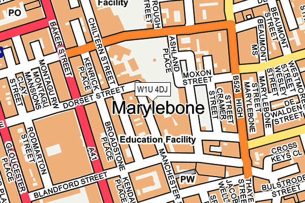 W1U 4DJ map - OS OpenMap – Local (Ordnance Survey)