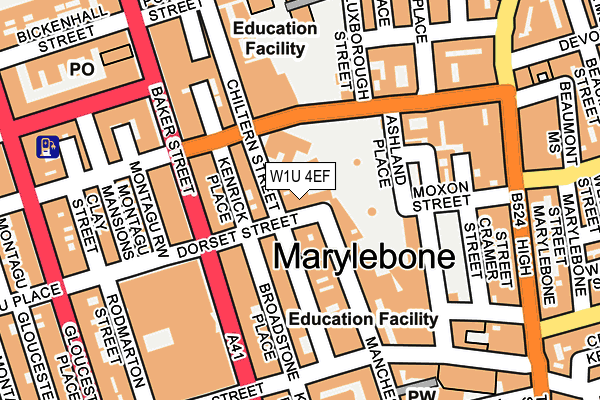 W1U 4EF map - OS OpenMap – Local (Ordnance Survey)