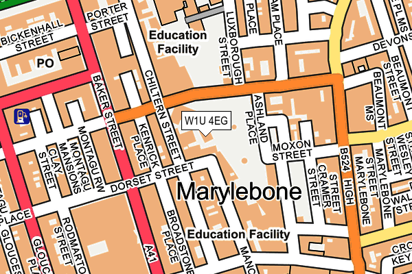 W1U 4EG map - OS OpenMap – Local (Ordnance Survey)