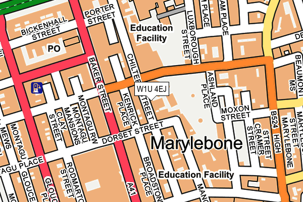 W1U 4EJ map - OS OpenMap – Local (Ordnance Survey)