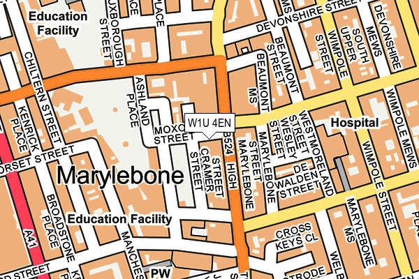 W1U 4EN map - OS OpenMap – Local (Ordnance Survey)