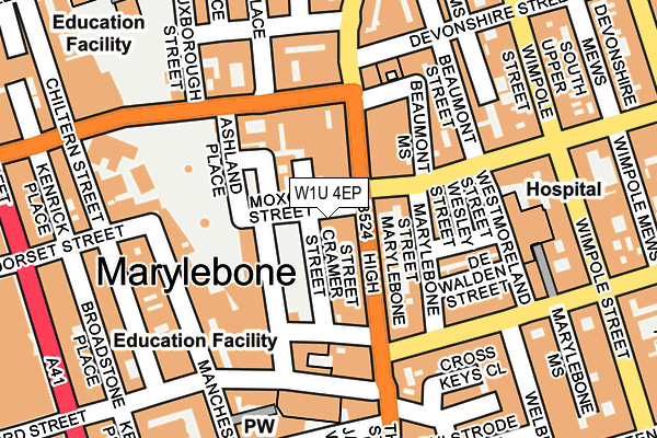 W1U 4EP map - OS OpenMap – Local (Ordnance Survey)