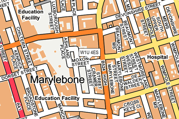 W1U 4ES map - OS OpenMap – Local (Ordnance Survey)