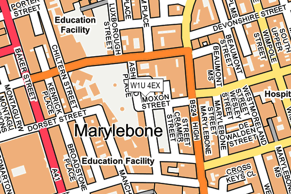 W1U 4EX map - OS OpenMap – Local (Ordnance Survey)