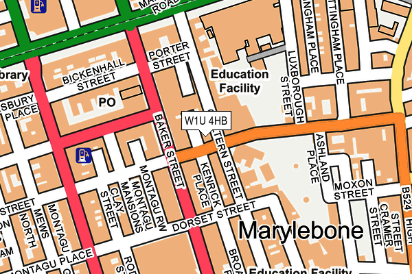 W1U 4HB map - OS OpenMap – Local (Ordnance Survey)