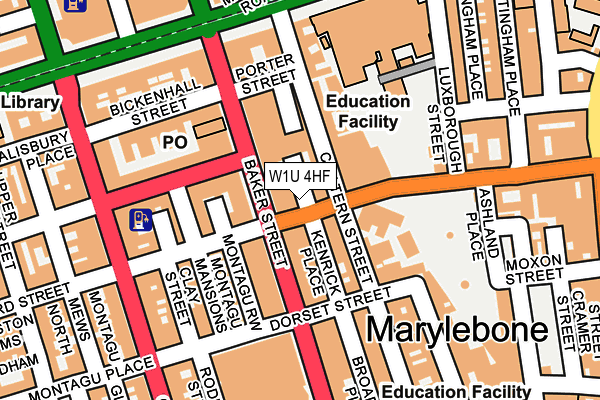W1U 4HF map - OS OpenMap – Local (Ordnance Survey)