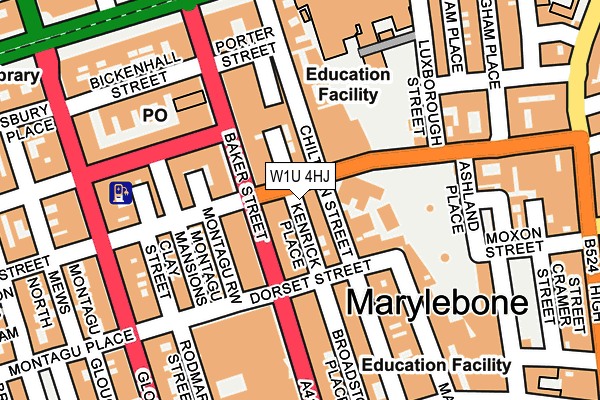 W1U 4HJ map - OS OpenMap – Local (Ordnance Survey)