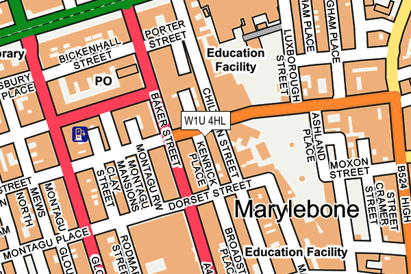 W1U 4HL map - OS OpenMap – Local (Ordnance Survey)