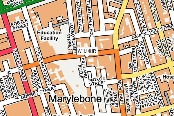 W1U 4HR map - OS OpenMap – Local (Ordnance Survey)