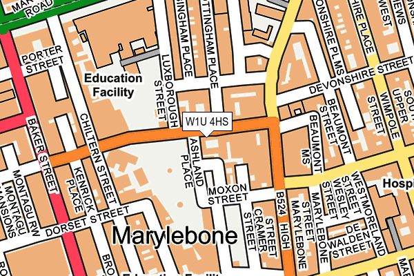 W1U 4HS map - OS OpenMap – Local (Ordnance Survey)