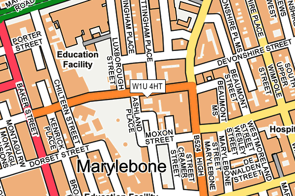 W1U 4HT map - OS OpenMap – Local (Ordnance Survey)