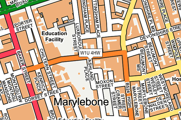 W1U 4HW map - OS OpenMap – Local (Ordnance Survey)