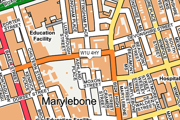 W1U 4HY map - OS OpenMap – Local (Ordnance Survey)