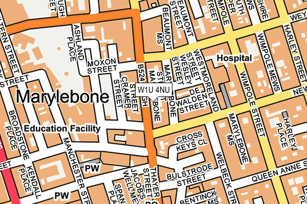 W1U 4NU map - OS OpenMap – Local (Ordnance Survey)