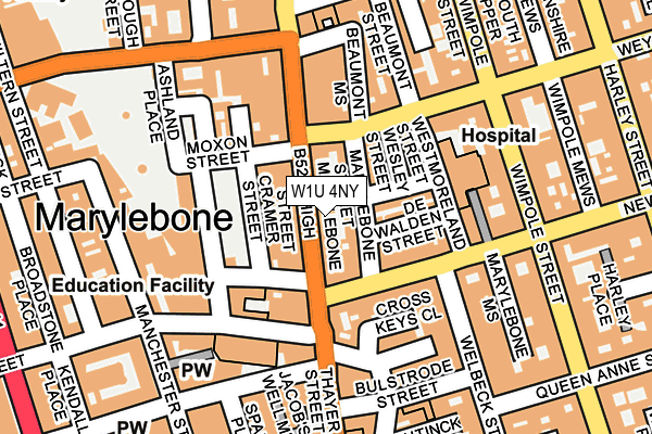 W1U 4NY map - OS OpenMap – Local (Ordnance Survey)