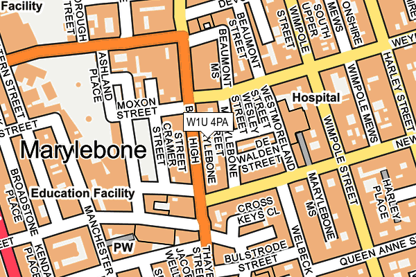 W1U 4PA map - OS OpenMap – Local (Ordnance Survey)