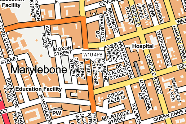 W1U 4PB map - OS OpenMap – Local (Ordnance Survey)