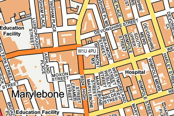 W1U 4PU map - OS OpenMap – Local (Ordnance Survey)