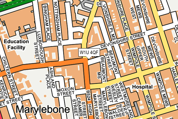 W1U 4QF map - OS OpenMap – Local (Ordnance Survey)