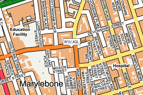 W1U 4QL map - OS OpenMap – Local (Ordnance Survey)