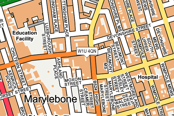 W1U 4QN map - OS OpenMap – Local (Ordnance Survey)