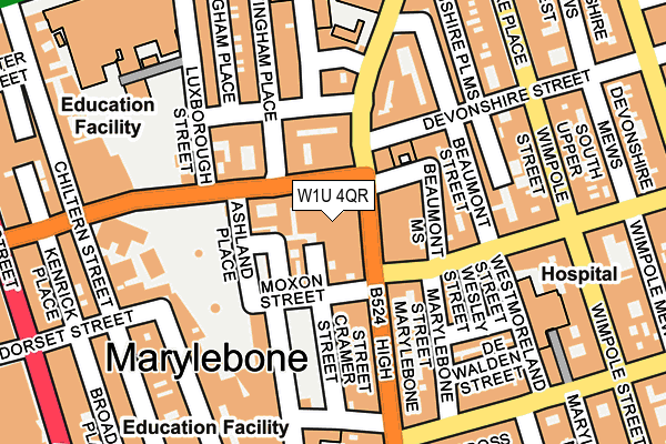 W1U 4QR map - OS OpenMap – Local (Ordnance Survey)