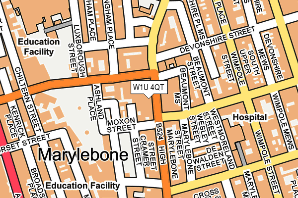 W1U 4QT map - OS OpenMap – Local (Ordnance Survey)