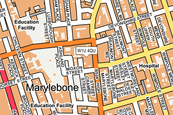 W1U 4QU map - OS OpenMap – Local (Ordnance Survey)