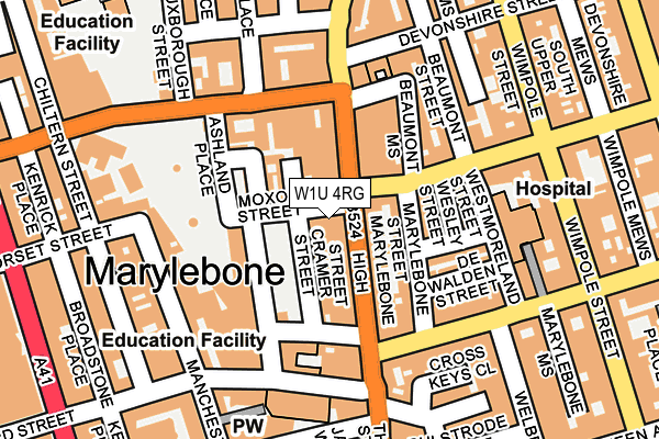W1U 4RG map - OS OpenMap – Local (Ordnance Survey)