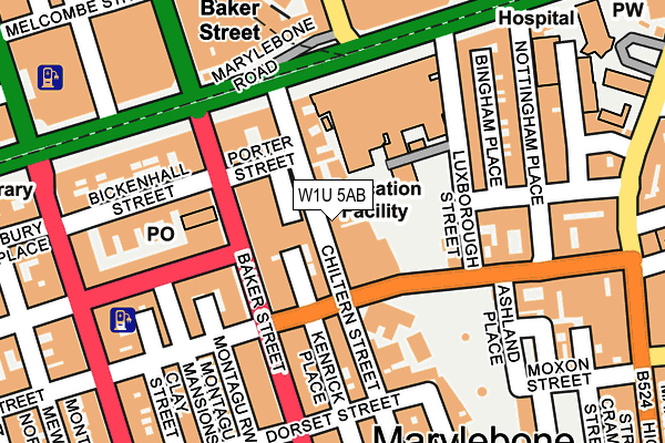 W1U 5AB map - OS OpenMap – Local (Ordnance Survey)