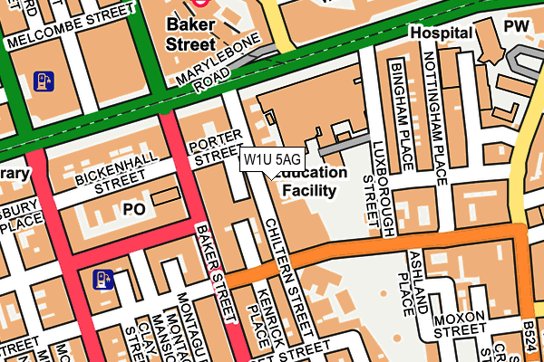W1U 5AG map - OS OpenMap – Local (Ordnance Survey)