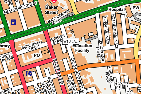 W1U 5AL map - OS OpenMap – Local (Ordnance Survey)