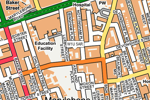 W1U 5AR map - OS OpenMap – Local (Ordnance Survey)