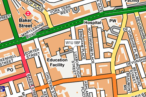 W1U 5BF map - OS OpenMap – Local (Ordnance Survey)