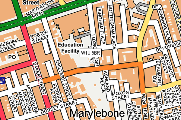W1U 5BR map - OS OpenMap – Local (Ordnance Survey)
