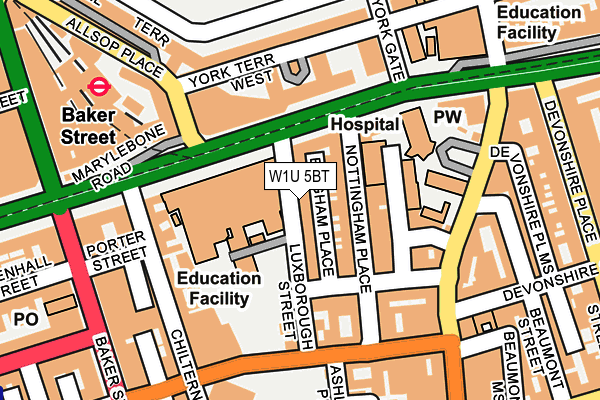 W1U 5BT map - OS OpenMap – Local (Ordnance Survey)