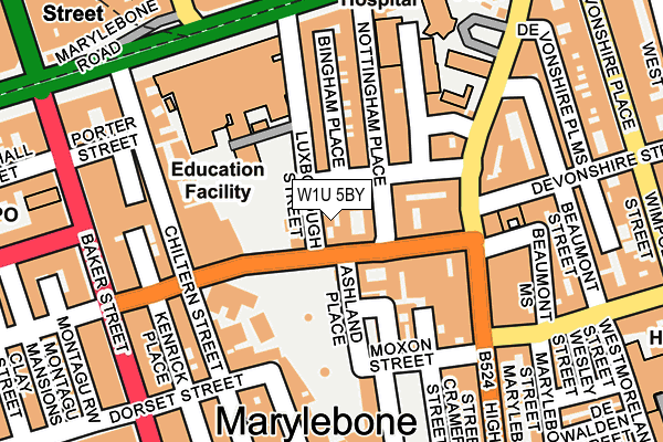 W1U 5BY map - OS OpenMap – Local (Ordnance Survey)