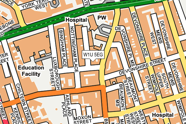 W1U 5EG map - OS OpenMap – Local (Ordnance Survey)