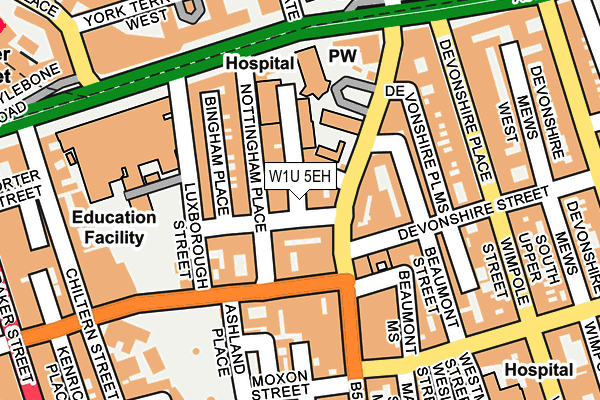 W1U 5EH map - OS OpenMap – Local (Ordnance Survey)
