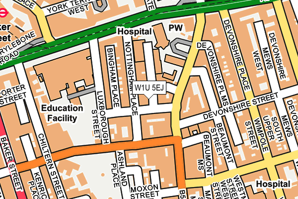 W1U 5EJ map - OS OpenMap – Local (Ordnance Survey)