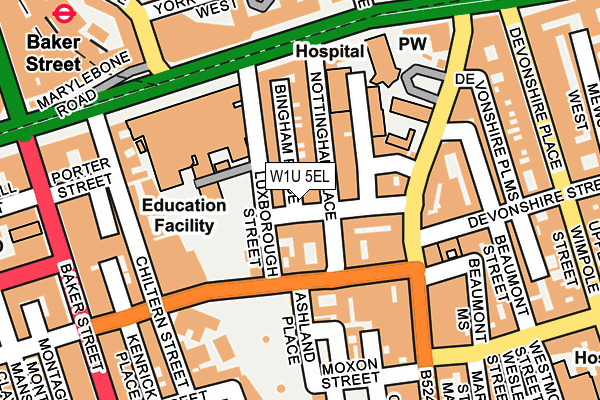 W1U 5EL map - OS OpenMap – Local (Ordnance Survey)